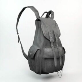 Grey Leather Backpack 3d model