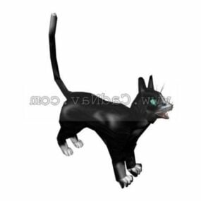 Model 3D zwierzęcia czarnego kota