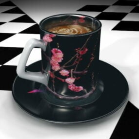 Modello 3d della tazza di caffè nero