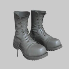 Black Combat Boots Fashion 3d model