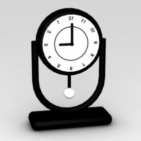 Czarny zegar na biurko do salonu Model 3D