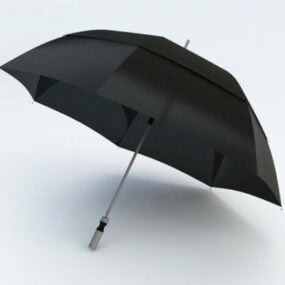 چتر مشکی ضد آب مدل سه بعدی