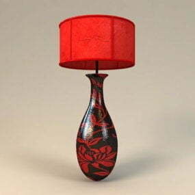 Stue Svart Vase Bordlampe 3d modell