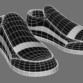 Schwarz-weißer Mann Vans Schuhe 3D-Modell