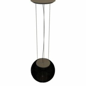 Lámpara colgante de techo con bola negra modelo 3d