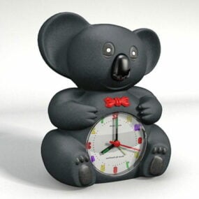 Παιδικό ρολόι μαύρης αρκούδας τρισδιάστατο μοντέλο