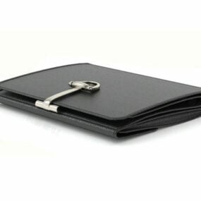 Black Leather Bifold Wallet 3d model