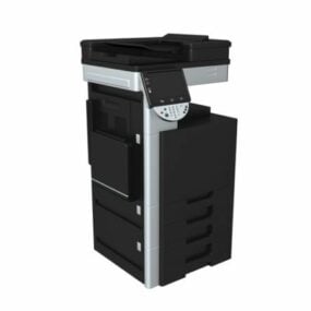 Fotocopiadora negra de oficina modelo 3d