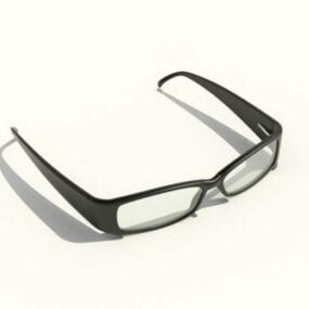 3D-Modell einer Modebrille mit schwarzem Rahmen