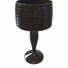 مصباح طاولة منزلي أسود مزجج نموذج ثلاثي الأبعاد