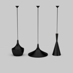 3d модель чорних кухонних підвісних світильників