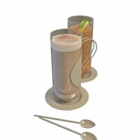 Boire du thé noir avec du chocolat chaud modèle 3D