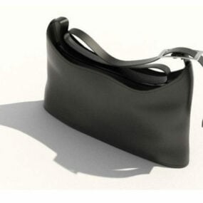 Чорна шкіряна жіноча сумочка 3d модель