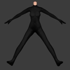 Siyah Leotard Kadın Modası 3d modeli