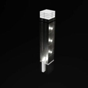 Columna de mármol con luz modelo 3d.