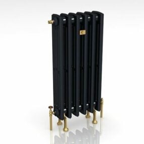 3д модель металлического радиатора, окрашенного в черный цвет