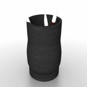 Kancelářský černý držák pera 3D model
