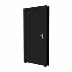 木製の黒いドアのデザイン3Dモデル