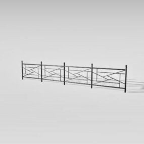 Costruzione di ringhiere per ponti in ferro battuto nero modello 3d