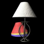 Кованая настольная лампа с абажуром