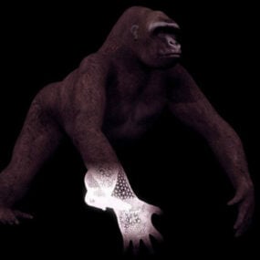 Gorilla Animal Bust Sculpture 3d model
