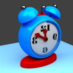 Bedroom Blue Alarm Clock 3d model