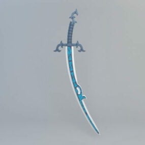 Blue Blade With Decoration 3d model
