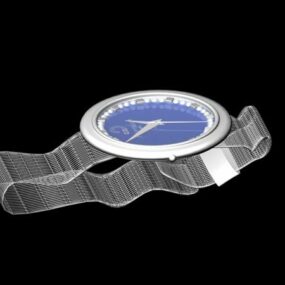 דגם תלת מימד שעון שעון כחול יוקרתי