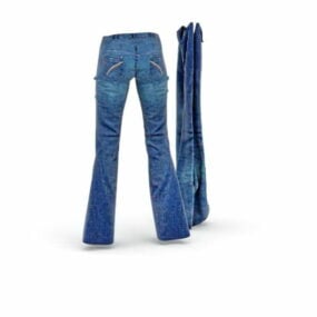Baju Celana Jeans Biru model 3d