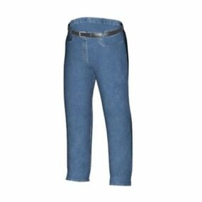 Blue Color Jeans Trousers 3d model