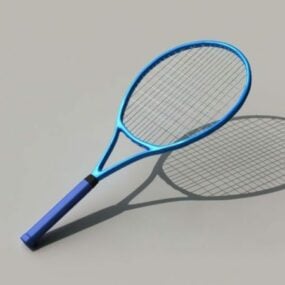 Modrý 3D model tenisové rakety