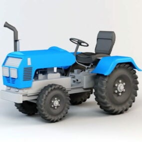 नीला भारी ट्रैक्टर 3डी मॉडल