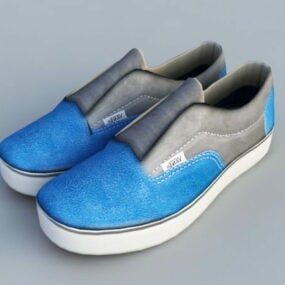 Modisches blaues Vans-Schuh-3D-Modell