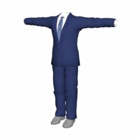 Mavi Erkek İş Takım Elbise 3D model