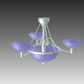Blue Crystal Home Chandelier Light 3D-malli