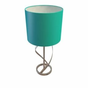 Lámpara de mesa con pantalla de tambor azul modelo 3d