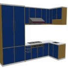 Blue Color Small Kitchen Cabinet