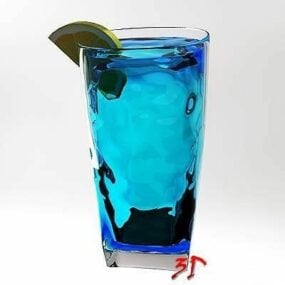 Bebida Copa de Cóctel Blue Lagoon modelo 3d