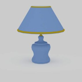 Lampe de table à abat-jour bleu modèle 3D