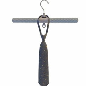 3д модель модного синего галстука на вешалке