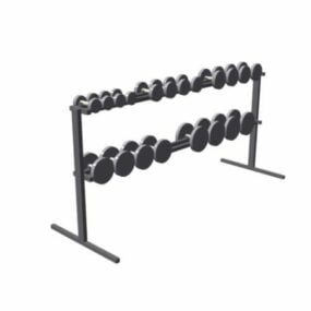 Body Building Gym Dumbbell Rack 3d model