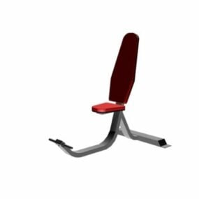 Chaise d'équipement de fitness avec coussin mince modèle 3D