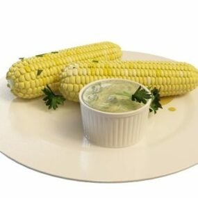 Alimento de maíz dulce hervido modelo 3d