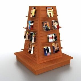 Torre de exhibición de librería modelo 3d