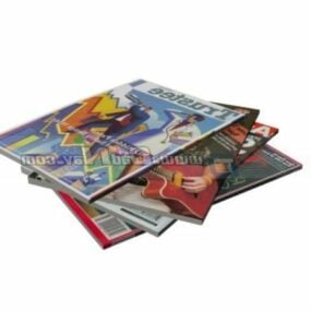 Conjunto de revistas de livros Modelo 3d
