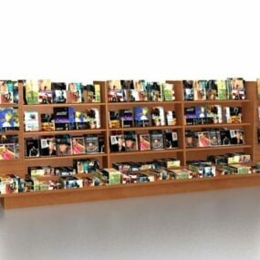 Buchhandlung zeigt Einrichtungsgegenstände 3D-Modell