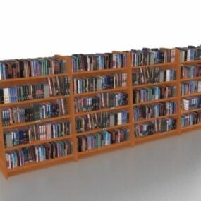 رفوف المكتبة وتعرض نموذجًا ثلاثي الأبعاد
