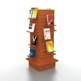 Estante de exhibición de la torre de librería modelo 3d