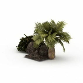 Garden Palm Stone Dekorativ 3d-modell