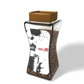 نموذج معبأ في زجاجات القهوة ثلاثي الأبعاد